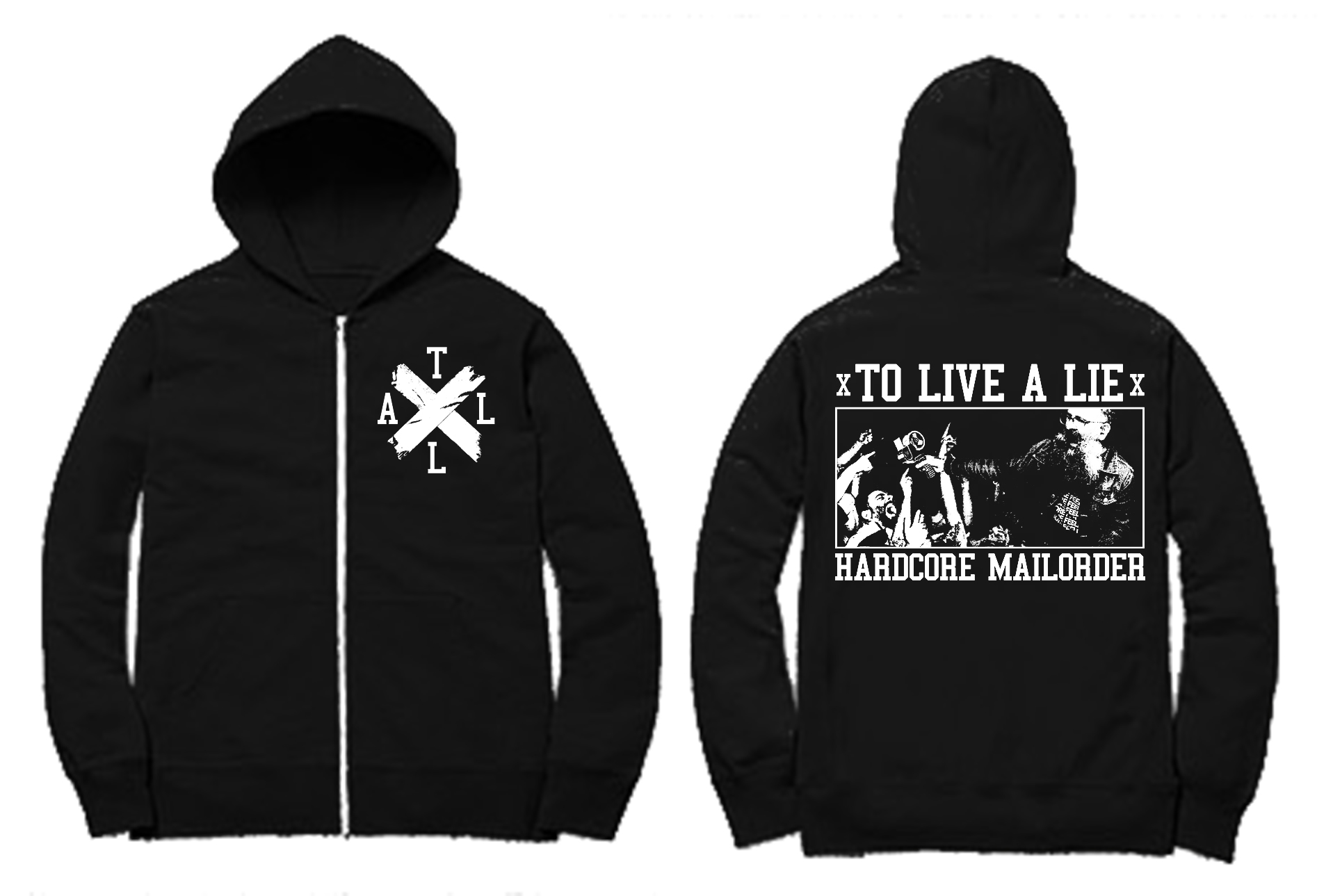 To Live A Lie - Hardcore Mailorder Adult XL Zip Hoodie