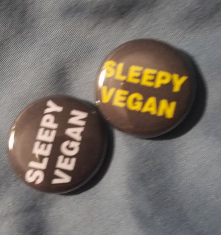 Sleepy Vegan - 1" button - Click Image to Close