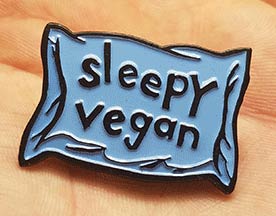 (image for) Sleepy Vegan - Blue Enamel Pin