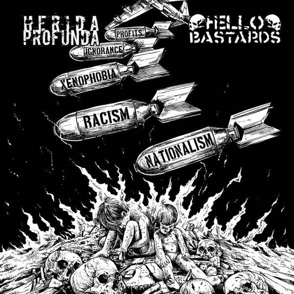 Herida Profuna / Hello Bastards - split 7" (color vinyl)